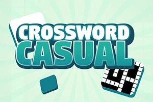 Yeşil bir arka plan üzerinde Crossword Casual yazısı ve bir bulmaca görseli