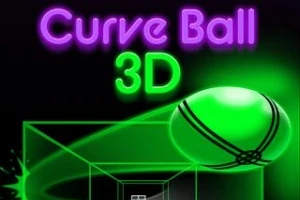 Mor ve yeşil bir topun üç boyutlu bir alanda hareketini gösteren neon renkli grafik