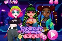 Farklı ülkelerden prensesler, trend Cyberpunk saç stili yarışması için