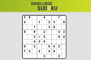 Yeşil başlıklı bir alanda yer alan kısmen doldurulmuş bir sudoku bulmacası