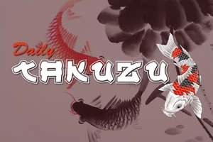 Üzerinde Daily Kakuzu yazan ve koi balıklarıyla süslenmiş bir afiş