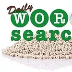 Daily Word Search yazısı ve büyüteç ile çevrili harf karışımı