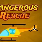 Kahverengi bir arka plan üzerinde, sarı bir helikopter ve üst kısmında Dangerous Rescue yazısı