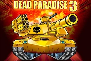 Sarı bir tankın önünde Dead Paradise 3 yazısıyla patlama arka planı