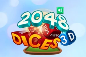2048, Dices ve 3D yazıları ile birlikte üst üste duran kırmızı zarlar