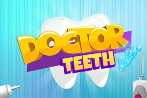 Büyük bir dişin önünde yer alan, renkli ve kalın yazı tipiyle Doctor Teeth metninin yazılı olduğu resim, diş macunu ve diş fırçası görselleriyle tamamlanıyor