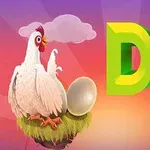 Tavuk ve yumurtanın yanında Dont Drop yazısı ile renkli arka plan