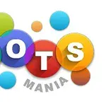 Renkli daireler üzerinde DOTS yazısı ve altında MANIA kelimesi
