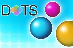 Mavi arka plan üzerinde DOTS yazısı ve farklı renklerde üç büyük top