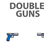 Double Guns metni ve alt kısmında iki mavi tabanca görseli