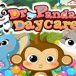Sevimli bir panda, fil, maymun ve kedi rengarenk top havuzunda eğleniyor