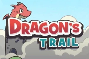 Kale üzerinde duran kırmızı bir ejderha ve Dragons Trail yazısı