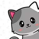 Sevimli bir gri kedi çizimi yapılırken kalemle tamamlanan kısmı gösteren çizim