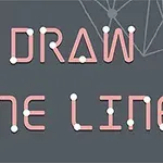 Draw One Line yazısı, beyaz noktalar ve çizgilerle geometrik desenlerin olduğu koyu gri arka plan üzerinde yer alıyor