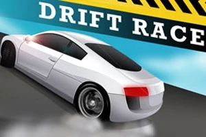 Beyaz spor araba drift yaparken ve arka planda Drift Race yazısı