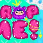 Pembe, büyük, yuvarlak harflerle DROP ME!