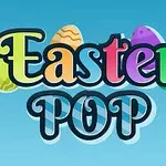 Renkli Paskalya yumurtalarıyla süslenmiş Easter Pop yazısı