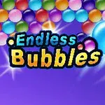 Renkli balonların ve Endless Bubbles yazısının yer aldığı mor arka planlı görsel