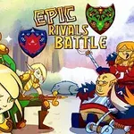 Bir grup fantastik karakterin karşı karşıya geldiği çizgi film tarzı bir savaş sahnesi; zırhlı elfler ve Viking benzeri savaşçılar