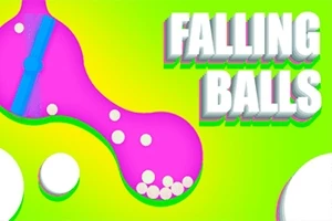 Yeşil ve pembe renklerin hâkim olduğu, beyaz topların ve Falling Balls yazısının bulunduğu grafiksel tasarım