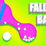 Yeşil ve pembe renklerin hâkim olduğu, beyaz topların ve Falling Balls yazısının bulunduğu grafiksel tasarım