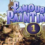 Üzerinde Famous Paintings 1 yazan büyük, dekoratif metin ve arka planda tarihi bir kilise ile ağaçlar