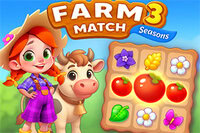 Güzel eşleştirme oyunu Farm Match Seasons 3te bahçeleri keşfedin.