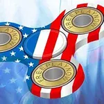 Amerikan bayrağı deseniyle kaplanmış bir fidget spinner