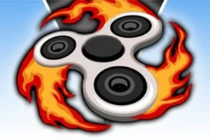 Alev desenleriyle çevrili üç kollu bir fidget spinner