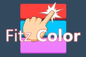 Bir el simgesi, üst üste dizilmiş kırmızı, mavi ve mor renkli dikdörtgenleri işaret ediyor; üzerinde Fitz Color yazısı bulunuyor
