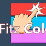 Bir el simgesi, üst üste dizilmiş kırmızı, mavi ve mor renkli dikdörtgenleri işaret ediyor; üzerinde Fitz Color yazısı bulunuyor