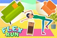 Çevik jimnastikçiye, eğlenceli Flex Run oyununda engellerden kaçmasında