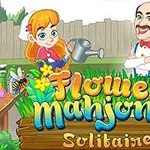 Genç kız sulama kabı tutuyor ve adam kollarını kavuşturmuş, çevrede çiçekler ve bahçe malzemeleri var