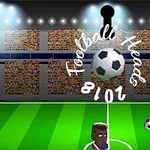 İki animasyonlu futbol karakteri bir stadyumda karşı karşıya, ortada futbol topu ve üzerinde Football Heads 2018 yazısı bulunuyor
