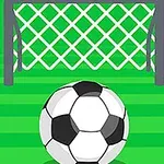 Yeşil bir zeminde futbol kalesi ve önünde duran futbol topu