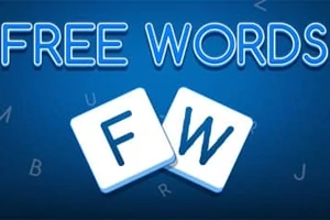 FREE WORDS yazısı ve altında F ve W harfleri bulunan mavi arka plan