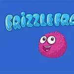 Mavi arka planda büyük gözlü ve gülen pembe tüylü karakterin altında baloncuk yazı fontuyla yazılmış Frizzle Fraz 6 metni
