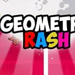 Beyaz arka plan üzerinde GEOMETRY RASH yazısı ve kırmızı çizgiler