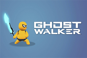 Sarı renkli çizgi karakter elinde mavi kılıç tutuyor ve yanında GHOST WALKER yazısı bulunuyor