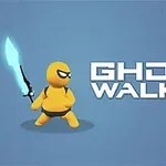 Sarı renkli çizgi karakter elinde mavi kılıç tutuyor ve yanında GHOST WALKER yazısı bulunuyor