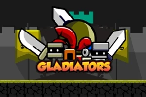 Bir gladyatör temalı logo, iki kılıç ve bir miğfer, arka planda kalesiyle