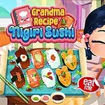 Bir kadın karakter gülümseyerek sushi çeşitleri içeren bir tepsiye bakıyor, yanında eat me yazılı bir balon ve cep telefonu var