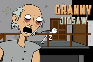 Yaşlı bir kadın karikatürünün ön planda olduğu, arka planda ise bir çöp adam animasyonunun görüldüğü bir çizim