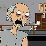 Yaşlı bir kadın karikatürünün ön planda olduğu, arka planda ise bir çöp adam animasyonunun görüldüğü bir çizim