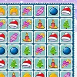 Noel temalı simgelerle dolu bir ızgara ve simgeler arasında noel şapkaları, çam ağaçları, mumlar ve şekerlemeler bulunuyor