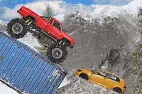 Canavar kamyon sürme oyunu Hard Wheels Kış sürümünü oynayın