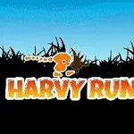 Mavi bir arka planın önünde turuncu bir karakter ve HARVY RUNNER yazısı