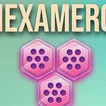 Üç pembe altıgen ve üstte büyük harflerle HEXAMERGE yazısı