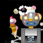 Bir robot, kollarında dondurma külahları ve kafasında patlayan bir bomba ile tasvir edilmiştir