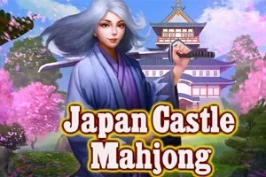 Gri saçlı, kimono giymiş bir kadın elinde kılıç tutuyor, arka planda Japon kalesi ve kiraz çiçekleri yer alıyor